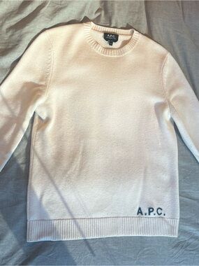 A.P.C. Men's Cream Crewneck Sweater